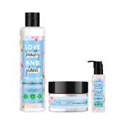 LOVE beauty AND planet Jojoba Oil, Hibiscus Hydrate Shampoo, Hair Mask & Leave-in Conditioner Combo