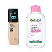 Maybelline New York Fit Me Liquid Foundation, 118 with Garnier Micellar Cleansing Water Combo