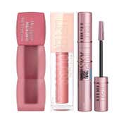 Maybelline New York Mini Makeup Routine Combo - Teddy Tint Lip and Cheek Color + Gloss + Mascara