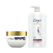 Dove Daily Shine Shampoo (1000 ml) + 10 In 1 Deep Repair Treatment Hair Mask (120 ml) Combo