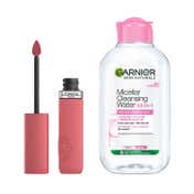 L'Oreal Paris Matte Resistance Liquid Lipstick MAJOR CRUSH 120 + Garnier Micellar Water Combo