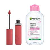 L'Oreal Paris Matte Resistance Liquid Lipstick SHOPPING SPREE 230 + Garnier Micellar Water Combo