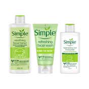 Simple Kind To Skin Refreshing Facial Wash + Facial Toner + Replenishing Rich Moisturiser