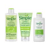 Simple Kind To Skin Soothing Facial Toner + Facial Wash + Hydrating Moisturizer Combo