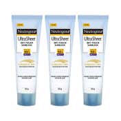 Neutrogena Ultrasheer SPF50+ PA++++ Moisturizing Face Sunscreen Oily & Sensitive Skin - Pack of 3