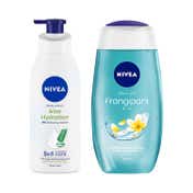 Nivea Aloe Hydration Body Lotion (400 ml) & Oil Shower Gel (500 ml) Combo