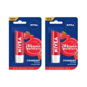 Nivea Strawberry Shine Lip Care (4.8 g) (Pack Of 2) Combo
