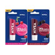 Nivea Lip Care Bogo Cherry 4.8 g + Blackberry 4.8 g Combo