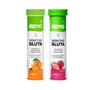 Oziva Bioactive Gluta Fizzy to Reduce Cellular Damage-Strawberry + Orange Tablets Combo (30 tablets)