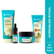 Pilgrim Hydra Glow Ritual Facewash, Serum, Moisturizer & Sunscreen Combo