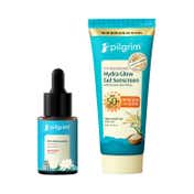 Pilgrim Niacinamide Face Serum & Hydra Glow SPF 50+ PA++++ Gel Sunscreen Combo For Glass Skin Glow