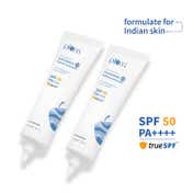 Plum 2% Niacinamide & Rice Water SPF 50 PA+++ Sunscreen, Fades Tan Pack of 2 Combo