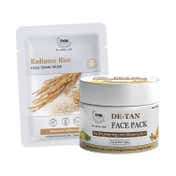 TNW The Natural Wash De Tan Pack + Radiance Boost Rice Face Sheet Mask Glow Combo