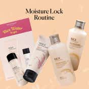 The Face Shop Rice Range Moisture Lock Routine Combo - Face Wash & Cleansing Oil + Toner + Cream