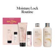 The Face Shop Rice Range Moisture Lock Routine Combo - Face Wash & Cleansing Oil + Toner + Cream
