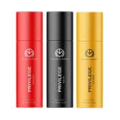 The Man Company Privilege Intense, Legend & Bold Body Spray Pack of 3 Combo - (150 ml x 3)