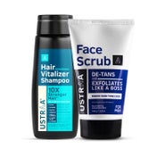 Ustraa Hair Vitalizer Shampoo & Face Scrub - Detan Combo