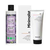 Love Beauty & Planet Argan Lavender Shampoo with Minimalist SPF50 PA++++ Sunscreen Combo