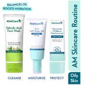 Wishcare AM Skincare Routine With Face Wash, Moisturizer And Sunscreen Oily & Sensitive Skin Combo