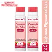 WishCare Tinted Ceramide Lip Balm for Dark Pigmented Lips with SPF50 PA+++ Heals Dry Lips (5gms x 2)