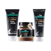 mCaffeine Summer essential Skincare Kit for Exfoliation & Fresh & Glowing Face Women & Men Pack of 3