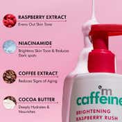 MCaffeine Brightening Raspberry Serum Body Lotion SPF 50 PA+++ & Body Scrub Combo- Pack of 2 Combo