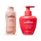 mCaffeine 1% Glycolic Acid Detan Body Wash & 11% AHA BHA Strawberry Body Lotion Combo