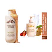 mCaffeine 7% Exfoliating Body Wash & Summer Breeze Perfume Body Lotion Combo