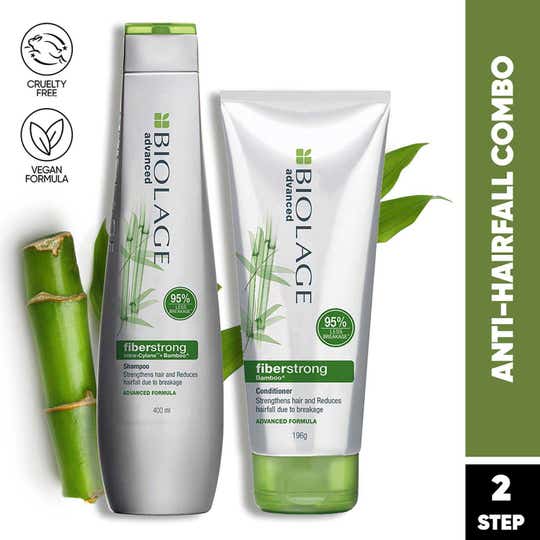 Biolage Fiberstrong Shampoo & Conditioner Combo, 12x Strength in Weak, Fragile Hair (400 ml + 196 g)