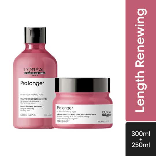 L'OREAL PROFESSIONNEL Pro Longer Shampoo (300ml), Hair Mask (250 g) Combo For Long Hair & Thin Ends