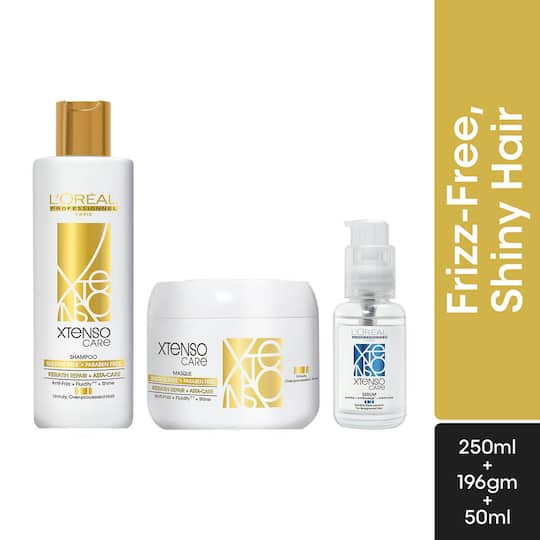 L'OREAL PROFESSIONNEL X-Tenso Care Sulfate free Shampoo (250 ml), Masque(196 g) & Serum (50 ml)
