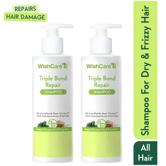 Wishcare Triple Bond Repair Shampoo for Dry & Frizzy Hair Repairs Damaged Hair Reduces Hair Breakage