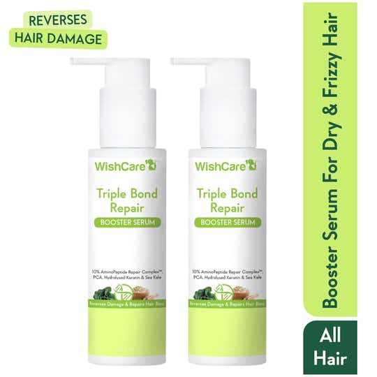 WishCare Triple Bond Repair Booster Hair SerumFor Dry & Frizzy Hair Repairs Damaged Hair Adds Shine
