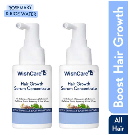WishCare Hair Growth Serum Concentrate In-Vivo Tested Redensyl Anagain Biotin Keratin & Rice Water