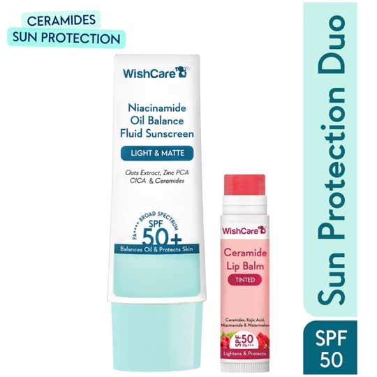WishCare Sun Protection Combo with SPF 50 PA++++ For Face & Lips (50 ml + 5 g)