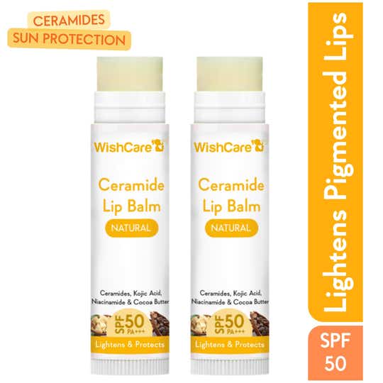 WishCare Natural Ceramide Brightening Lip Balm SPF50 PA+++Fades Pigmentation & Heals Chapped Lips