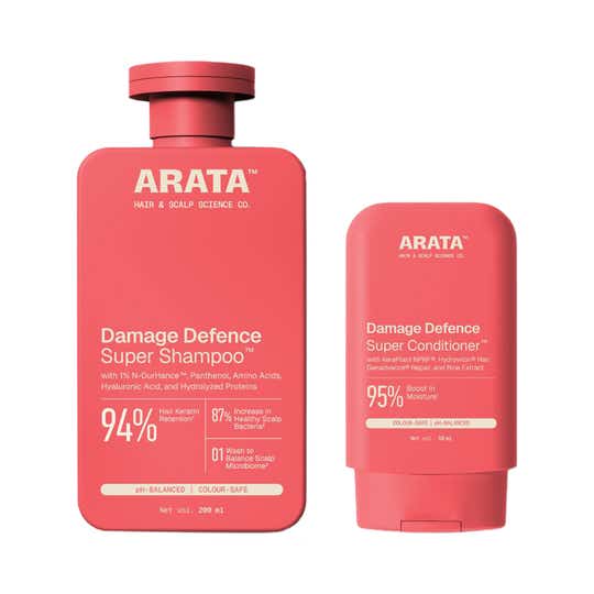 Arata Damage Defence Super Shampoo 200 ml & Damage Defence Super Conditioner 50 ml Combo