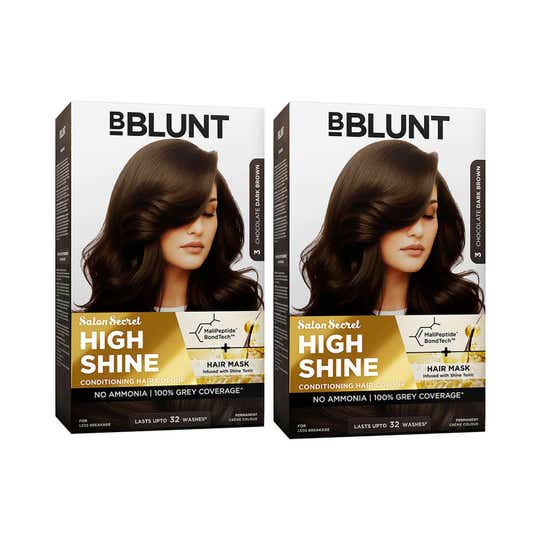 BBlunt Salon Secret High Shine Conditioning Hair Colour Chocolate Dark Brown Combo