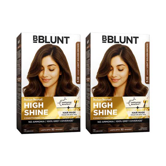 BBlunt Salon Secret High Shine Conditioning Hair Colour Honey Light Golden Brown Combo