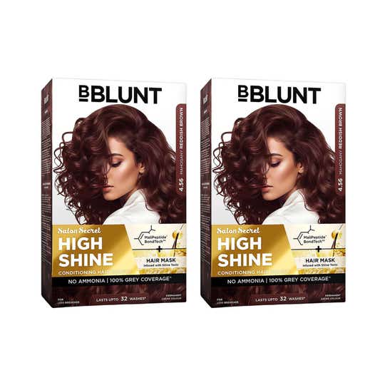 BBlunt Salon Secret High Shine Conditioning Hair Colour Mahogany Reddish Brown Combo