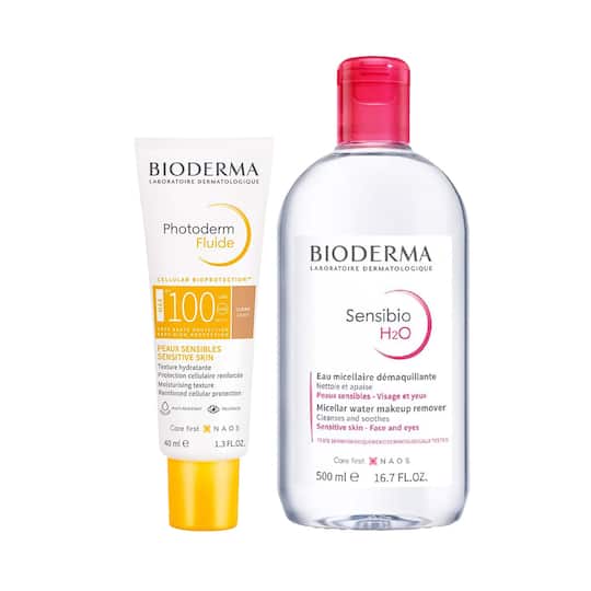 Bioderma SPF 100+ Sunscreen and Sensibio H2O Cleanser - Ultimate care for sensitive skin Combo