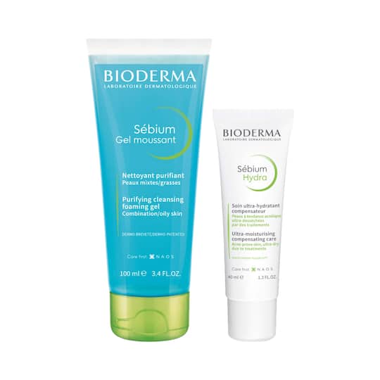 Bioderma Oily & Acne-Prone Skin Combo with Sebium Hydra (40 ml) + Sebium Gel Moussant (100 ml) Combo