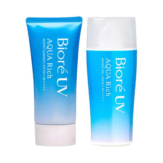 Biore Uv Aqua Rich Watery Essence Sunscreen Spf 50+ Pa++ 50 g & Watery Gel Sunscreen Spf 70 ml Combo