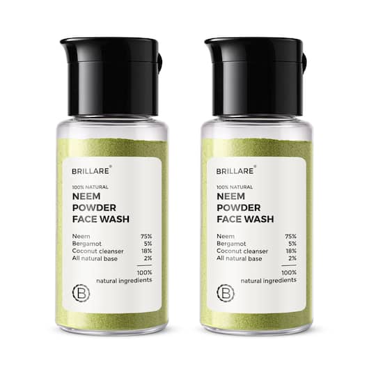 Brillare Neem Powder Face Wash (15 g) For Acne Prone Skin Combo