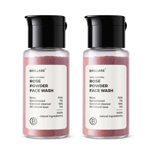 Brillare Rose Powder Face Wash (15 g) Combo For Hydrated, Younger Looking Skin