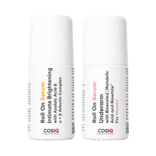COS-IQ Intimate Brightening Roll-On Serum + Brightening Underarm Serum for Women Combo