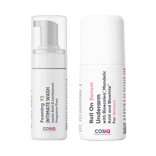 COS-IQ F3 Brightening Intimate Wash + Brightening Underarm Serum for Women Combo