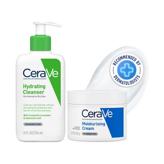 CeraVe Facewash & Moisturizer with Ceramides - Daily Skincare Routine for Normal To Dry Skin Combo