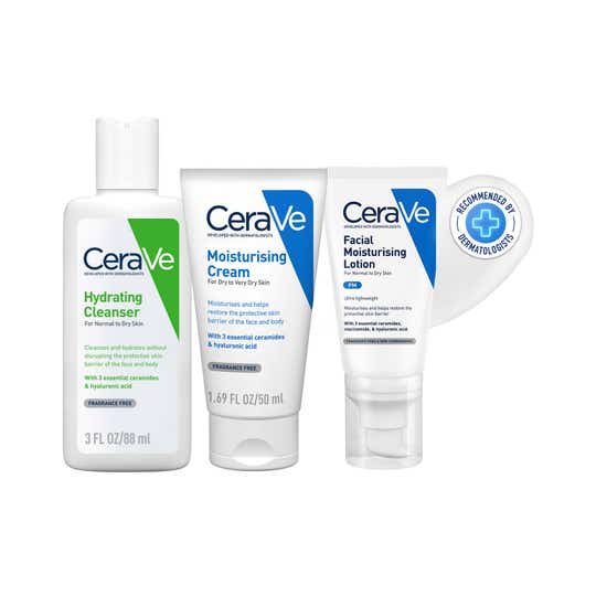 Cerave PM Skincare of Facewash, Moisturizer, PM cream- Night Routine for Normal to Dry Skin Combo