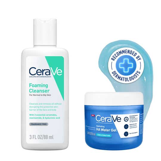 CeraVe Facewash & Gel Moisturizer Combo with Ceramides - Skincare Routine for Normal to Oily Skin